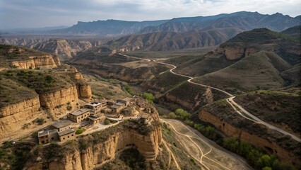 Poor Cave Dwellings and Ravines in the Loess Plateau of Shanxi Province, China