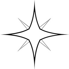 black and white star