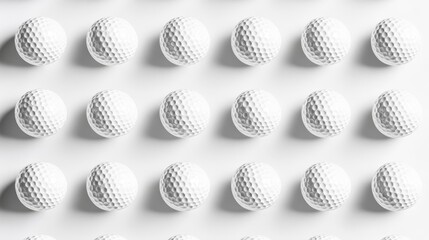 White Golf Balls in a Grid Pattern A Minimalist Perspective on the Sport