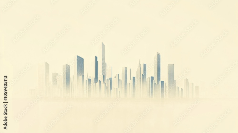 Leinwandbilder the skyline features a blend of clean lines and geometric shapes, presenting a vision of a futuristi