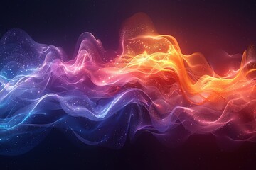 Fototapeta premium A colorful wave of light with orange and blue streaks