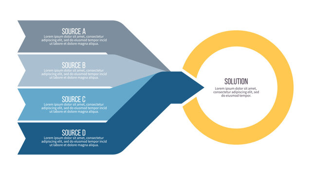 Business infographic template. Arrow Chart with 4 options, steps. Vector chart.