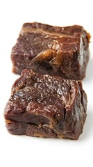 Food, Braised Beef, White Background, Photo Realistic, Abstract Image, Texture, Pattern Background, Wallpaper, Cover and Screen of Smartphone, PC, Laptop, 9:16 and 16:9 Format