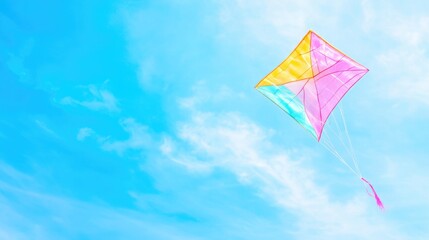 Vibrant Kite Soaring in a Clear Blue Sky for Sinhalese New Year Celebration