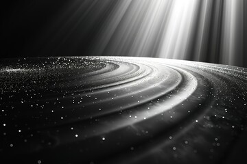 Fototapeta premium A black and white photo of a wave with a lot of glitter on it