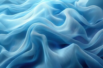 Obraz premium A blue fabric with a wave pattern