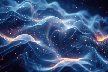 Fototapeta premium The image is a blue and orange swirl of light