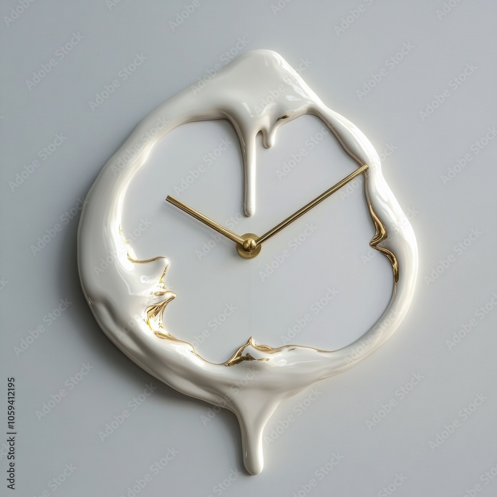 Leinwandbilder this striking wall clock features melting hands, symbolizing the fluid nature of time and adding a t