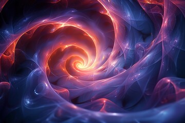 Obraz premium A spiral of blue and red colors with a glowing center