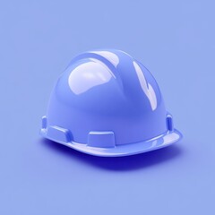 Fototapeta premium Minimalist Blue Hard Hat on Vibrant Background