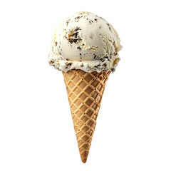 Vanilla cone with chocolate swirls, cut out transparent
