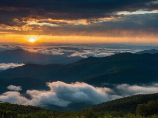 Fototapeta premium Majestic Mountain Sunrise