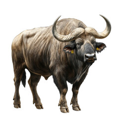 Proud African buffalo illustration transparent