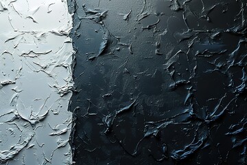 Fototapeta premium A black and white painting with a blue background