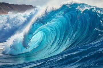 Stunning 3D Rendering of Wavy Blue Hair Captured with Rule of Thirds for Eye-Catching Visuals