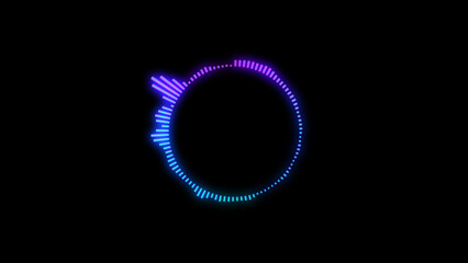 Circular interface audio voice music sound spectrum equalizer, 4k footage, sound wave animation on black background.
Infographic elements like sound waves or audio frequency.