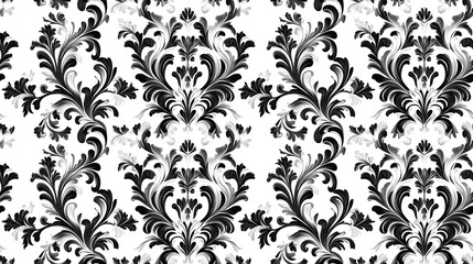 Seamless abstract black and white texture pattern vintage design for backgrounds and textiles