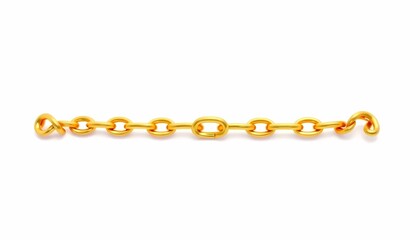 Golden Chain on white Background