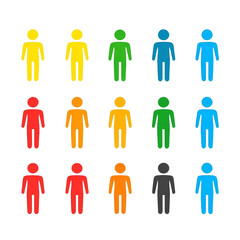 Colorful silhouettes of emotions and diversity transparent