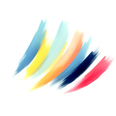 Obraz premium Generated Elongated Colorful Brushstrokes on Minimalist Canvas