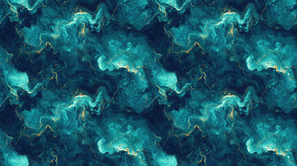 Fototapeta premium Seamless neon blue and green abstract hand painted marble texture vibrant creative background for digital designs modern art contemporary aesthetics