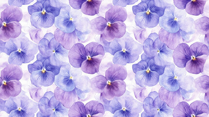 Seamless Watercolor Floral Pattern Featuring