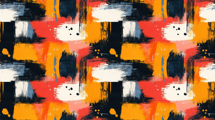 Seamless abstract art pattern featuring large brush strokes on canvas ideal for interior wall prints and trendy graphic design projects