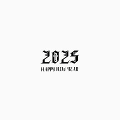 Fototapeta premium Happy new year 2025 logo design