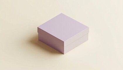 Fototapeta premium Soft lavender cardboard box mockup showcasing a top view design for packaging or branding inspiration. Ideal for creative projects and promotional materials.