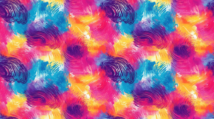Obraz premium Colorful seamless pattern of watercolor strokes and abstract shapes textile design artistic decor