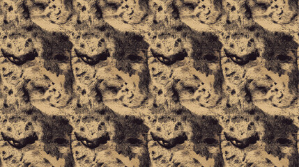 Seamless cheetah print pattern in vintage sepia tones ideal for decorative wallpapers and textile design