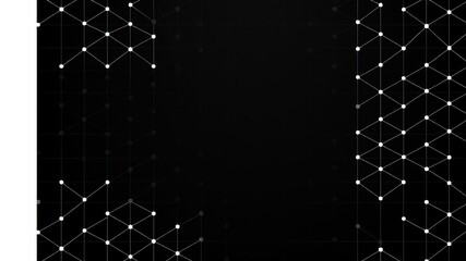 Black geometric net tiles on white background, creating a modern and stylish pattern, geometric, net, black