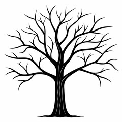 Leafless Tree Silhouettes vector Illustrations Design