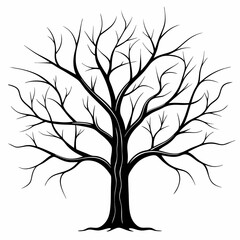 Leafless Tree Silhouettes vector Illustrations Design