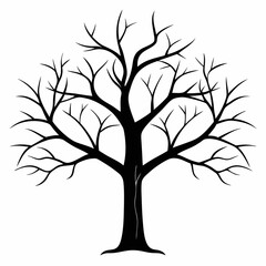 Leafless Tree Silhouettes vector Illustrations Design