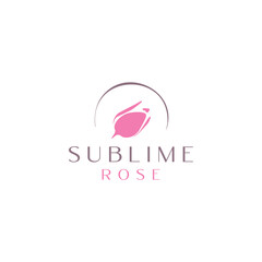 A sublime abstract rose in pink tones, symbolizing elegance and beauty. This modern logo is ideal for a luxury brand in beauty, fashion, or cosmetics, offering sophistication and timeless appeal.
