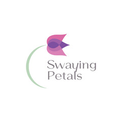 An elegant logo featuring swaying petals, symbolizing grace and natural beauty. Ideal for a flower shop, spa, or organic brand, this logo conveys a sense of delicate movement and growth.