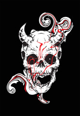 skull blood abstrack
