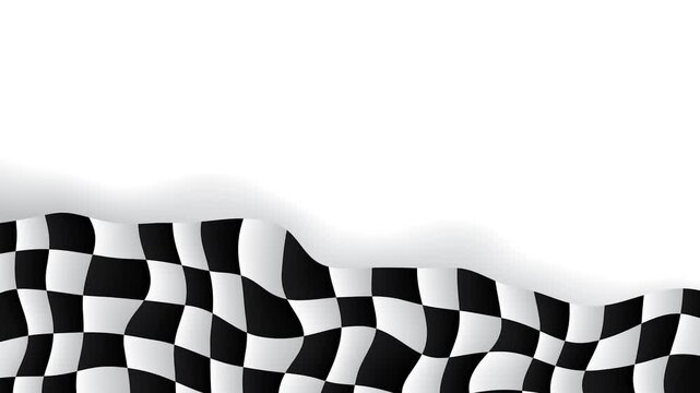 Race flag. Animated black and white checker pattern background.