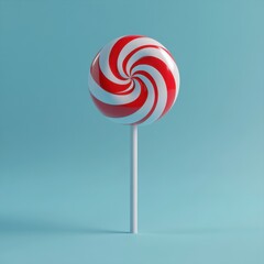Swirling Lollipop on a Vibrant Teal Background