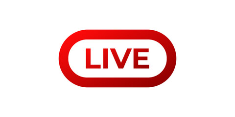 Online live stream logo. Red video broadcast icon.