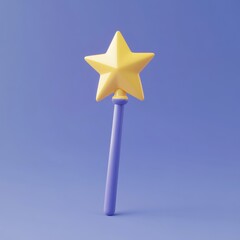 Whimsical Star Wand Against a Vibrant Sky