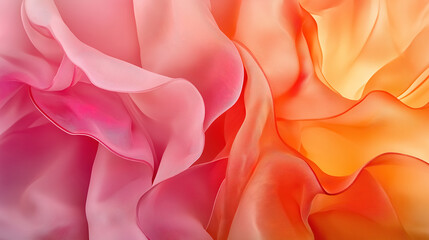Obraz premium Delicate, soft pink and orange wavy forms