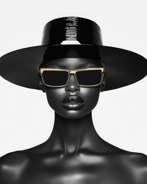 Mysterious Fashion Icon Stylish Glamour in Black