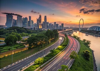 Fototapeta premium Sustainability in Action: Long Exposure Visualizing Recycling and Circular Economy Practices