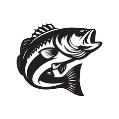 Royalty-Free Big Bass Fish Silhouette Vectors – Ideal for T-Shirts and More