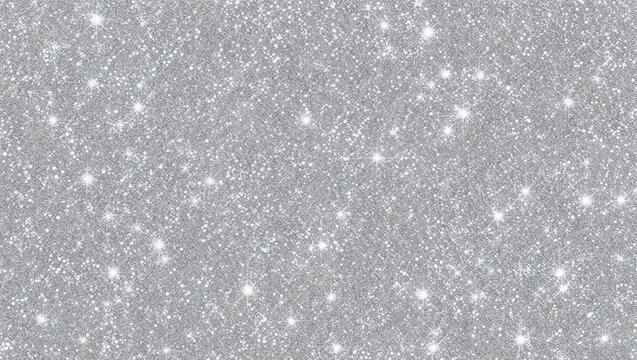 Glittering silver texture with sparkling, shimmering surface seen