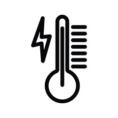 Thermometer icon. Tools for measuring temperature. Climate control, weather change. Vector illustration. Customizable thin line illustration. Editable stroke