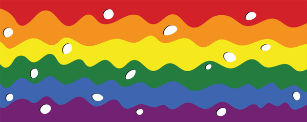 Flag LGBT squared icon, badge or button. Template design, vector illustration. Love wins. LGBT symbol in rainbow colors. Gay pride silk textile background