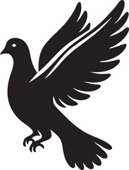 Obraz premium Soaring Dove Silhouette: A simple yet powerful image of a dove in flight, symbolizing hope, peace, and freedom. Its sleek silhouette evokes a sense of grace and tranquility. 